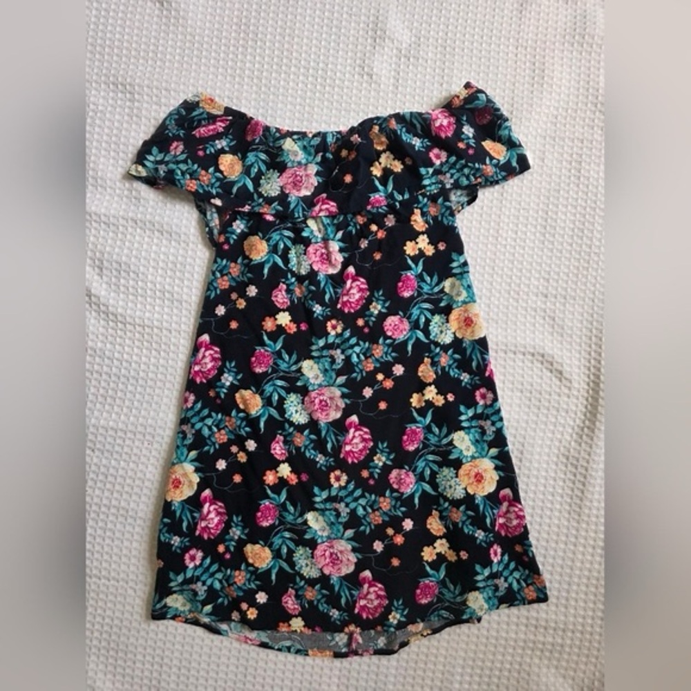 Bluenotes Pink and Orange Ruffled OffShoulder Sundress